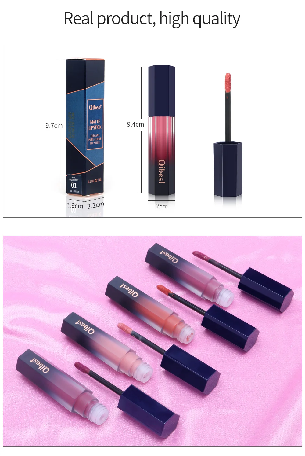 QIBEST 12 Colors Long Lasting Lip Gloss Moisturizing Matte Glaze Lipstick No Fading Non-stick Cup Light Fog TSLM1 |