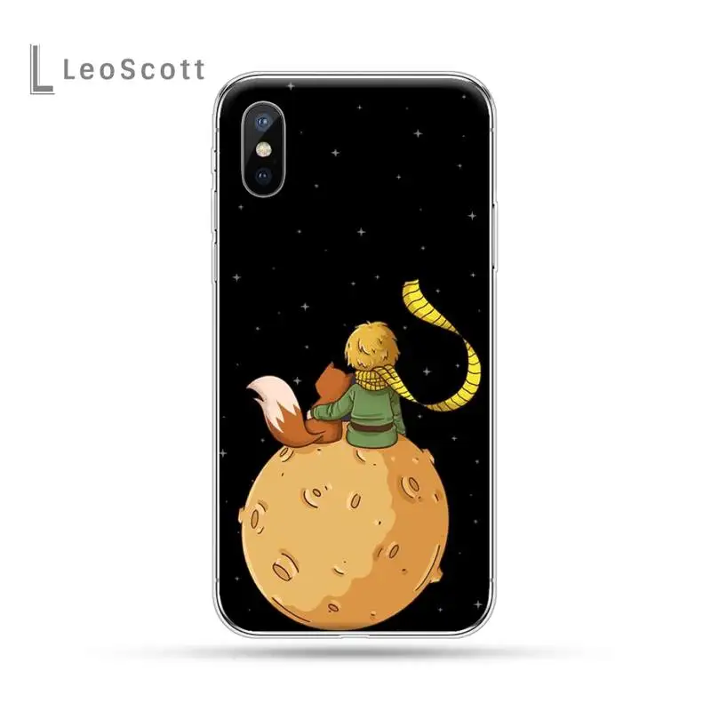 

Lovely The Little Prince Black art Phone Case for iPhone 11 12 pro XS MAX 8 7 6 6S Plus X 5S SE 2020 XR