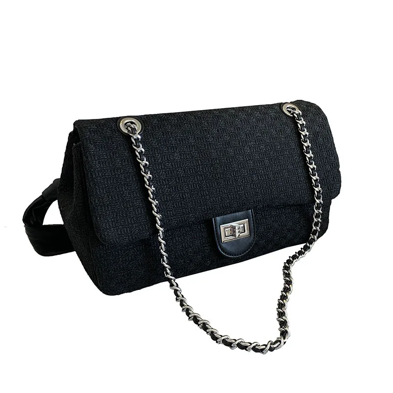 

Lingge Design Classic Chain Shoulder Bag Hasp Crossbody Bags Womens Armpit Soft Handle Small Party Bags Flap Pocket Handbag