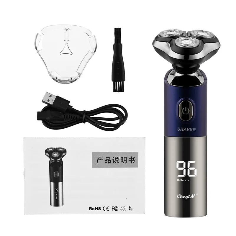 

Electric Shaver Razor Beard Trimmer IP7 Waterproof Shaver 3 Blades Portable Beard Trimmer Cutting Machine For Sideburns For Men