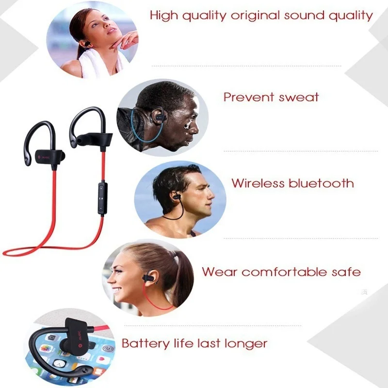 

2021 new wireless bluetooth headset music sports hanging ear stereo earbud headset gaming hands-free for all smartphones pk i14