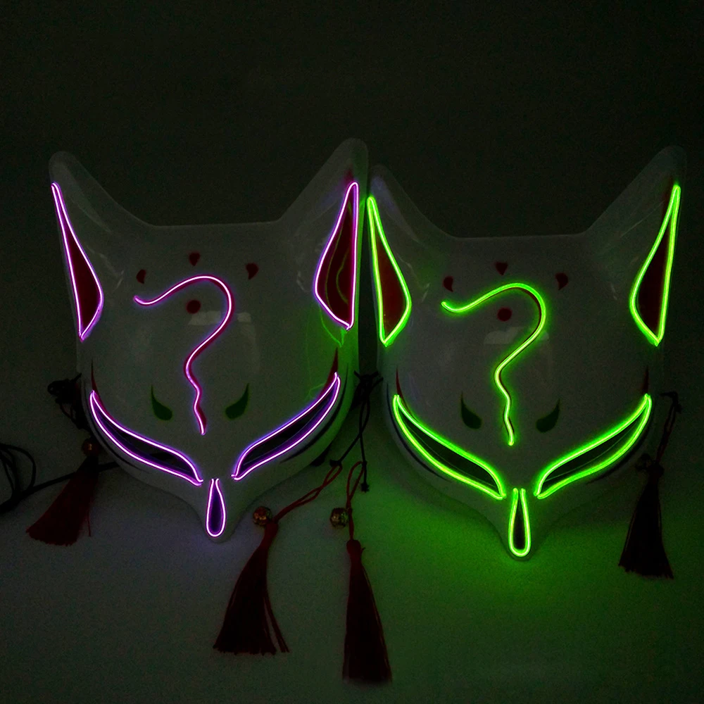 Лиса верхняя половина лица неоновая маска светильник ящаяся светодиодная для