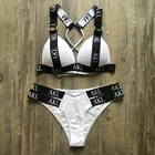 Купальники женский купальный костюм бикини пуш-ап 2019 женские бикини на шнуровке женский купальник с буквенным принтом мини стринги комплект бикини