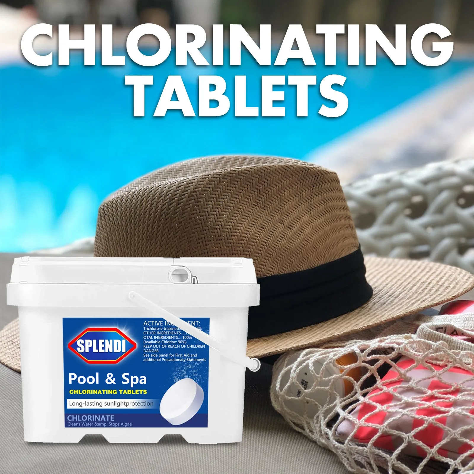 

1000Pcs/box Pool Cleaning Effervescent Chlorine Tablets Cage Disinfectant Swimming Pool Clarifier Multifunctional Cleaning Tool