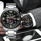 Часы наручные NIBOSI Мужские Цифровые, модные брендовые Роскошные спортивные водонепроницаемые полностью стальные, с большим циферблатом