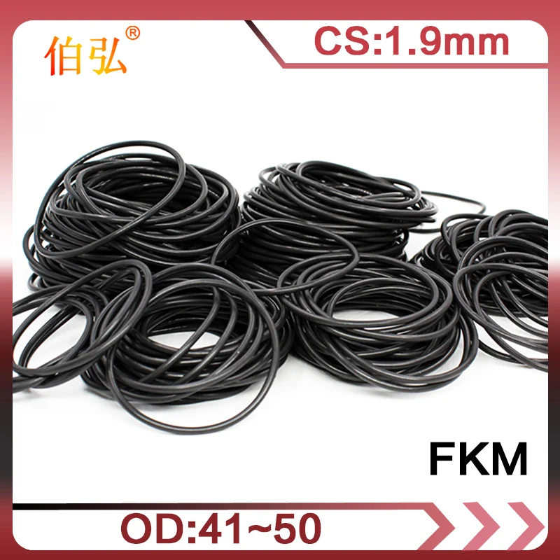 Резиновое кольцо 5 шт./лот черное уплотнительное FKM/Viton CS: 1 9 мм OD41/42/43/44/45/46/47/48/50