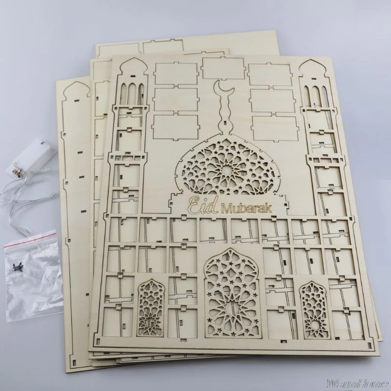 

Eid Mubarak Countdown Calendar DIY Ramadan Ornaments Wooden Drawer Home Party Decoration F17 21 Dropshipping