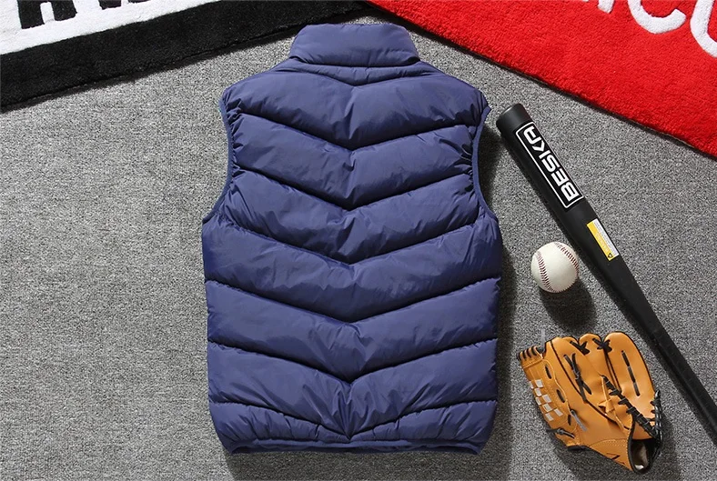 Жилет мужской зимний модная повседневная плотная теплая безрукавка с хлопковой