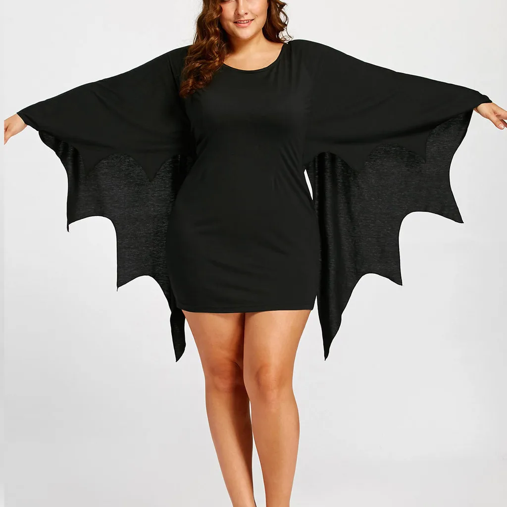 5XL женское платье для взрослых Хэллоуин дьявол короткое причудливое с рукавами