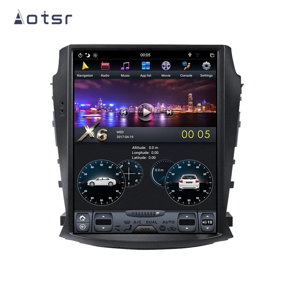 Автомагнитола AOTSR Tesla Android 9 PX6 для Changan CS75 GPS навигация DSP мультимедийный плеер CarPlay