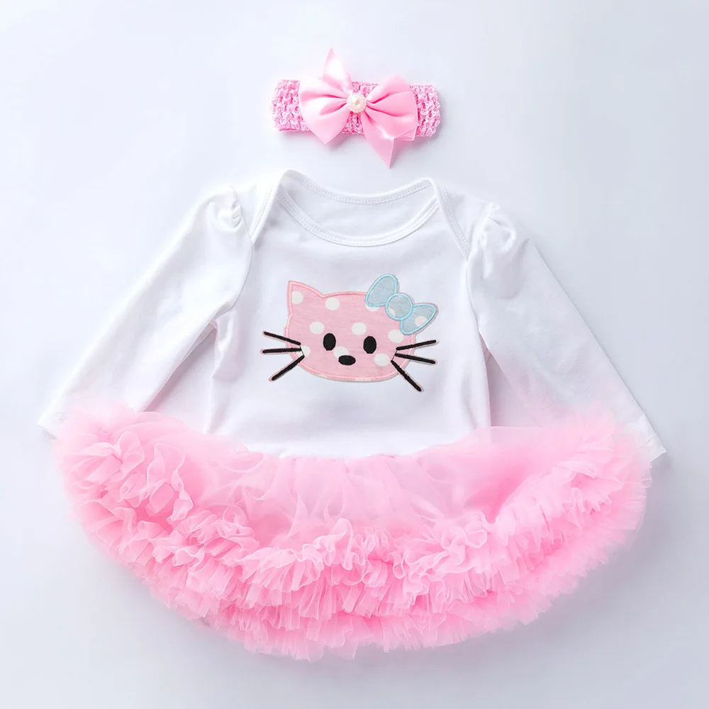 Комплект с юбкой-пачкой для девочек розовая хлопковая одежда малышей комбинезон