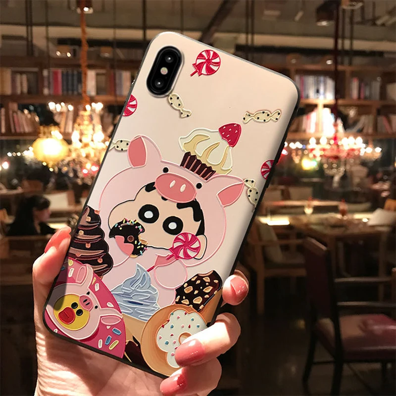 Чехол для телефона с изображением мультяшных конфет карандашей и торта Shinchan iPhone