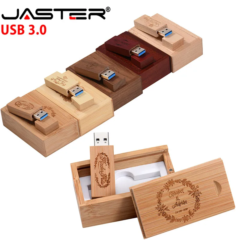 JASTER USB 3 0 деревянная карта памяти + коробка usb флэш накопитель 4 ГБ 16 32 64 Гб Флешка U