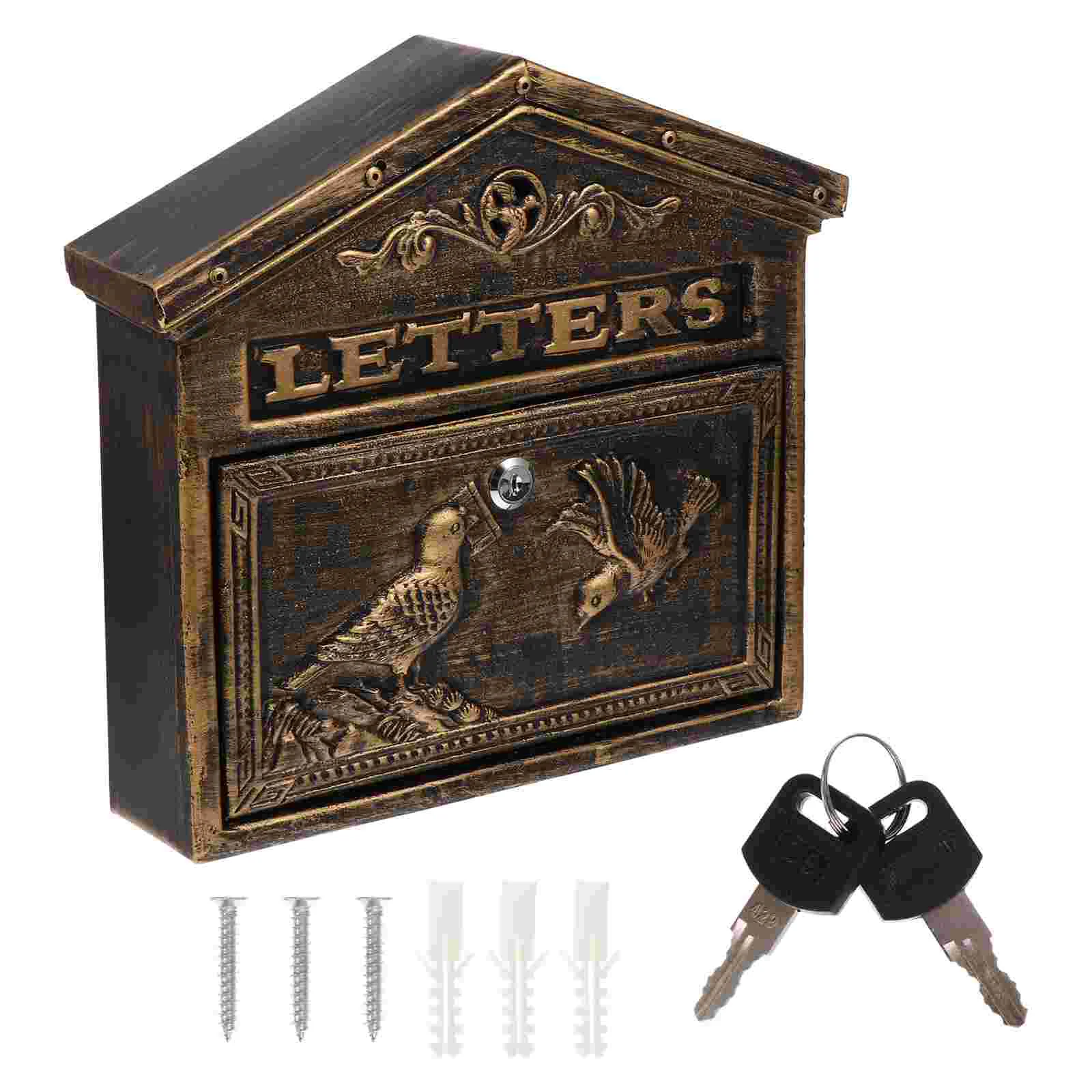 

1pc Retro Letter Container Home Mailbox Vintage Metal Mail Box Secure Letter Box