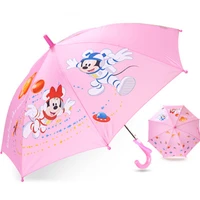 pink cartoon mickey minnie children umbrella long handle semi automatic boy girls sunscreen kids gift parasol umbrella