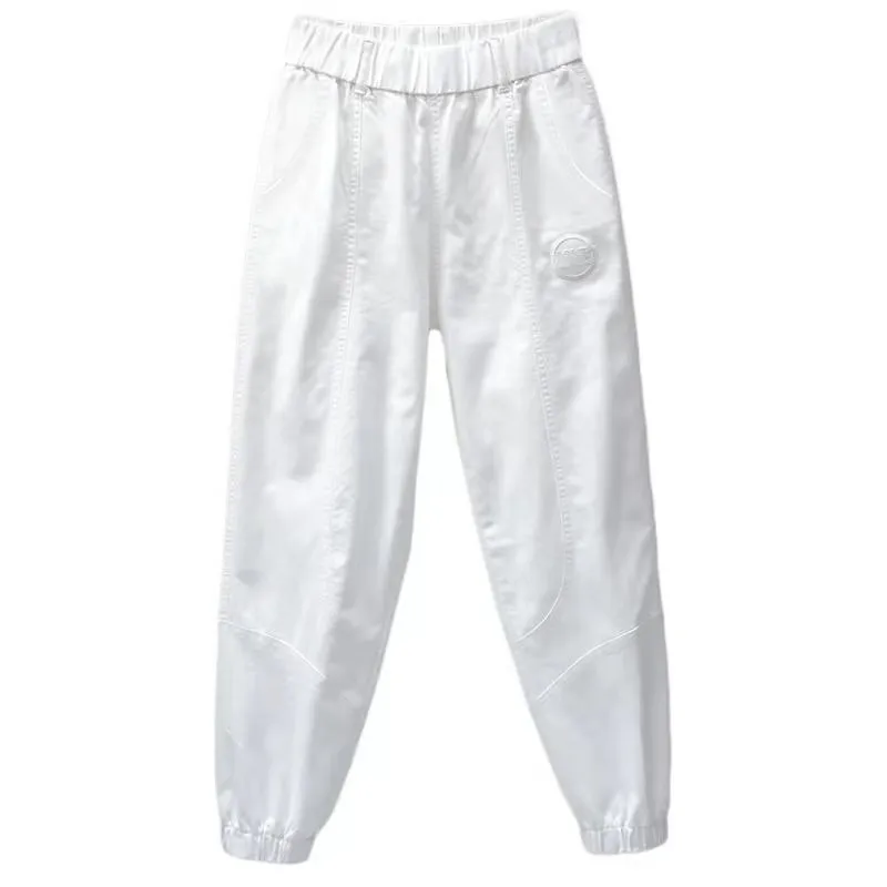 

2021 New Arrival Summer Korean Style Women Casual Elastic Waist Ankle-length Pants All-matched Cotton Harem Pants Plus Size W264