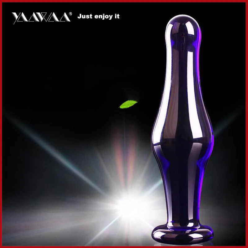 Секс-магазин фиолетовый стеклянный фаллоимитатор Анальная пробка анальные