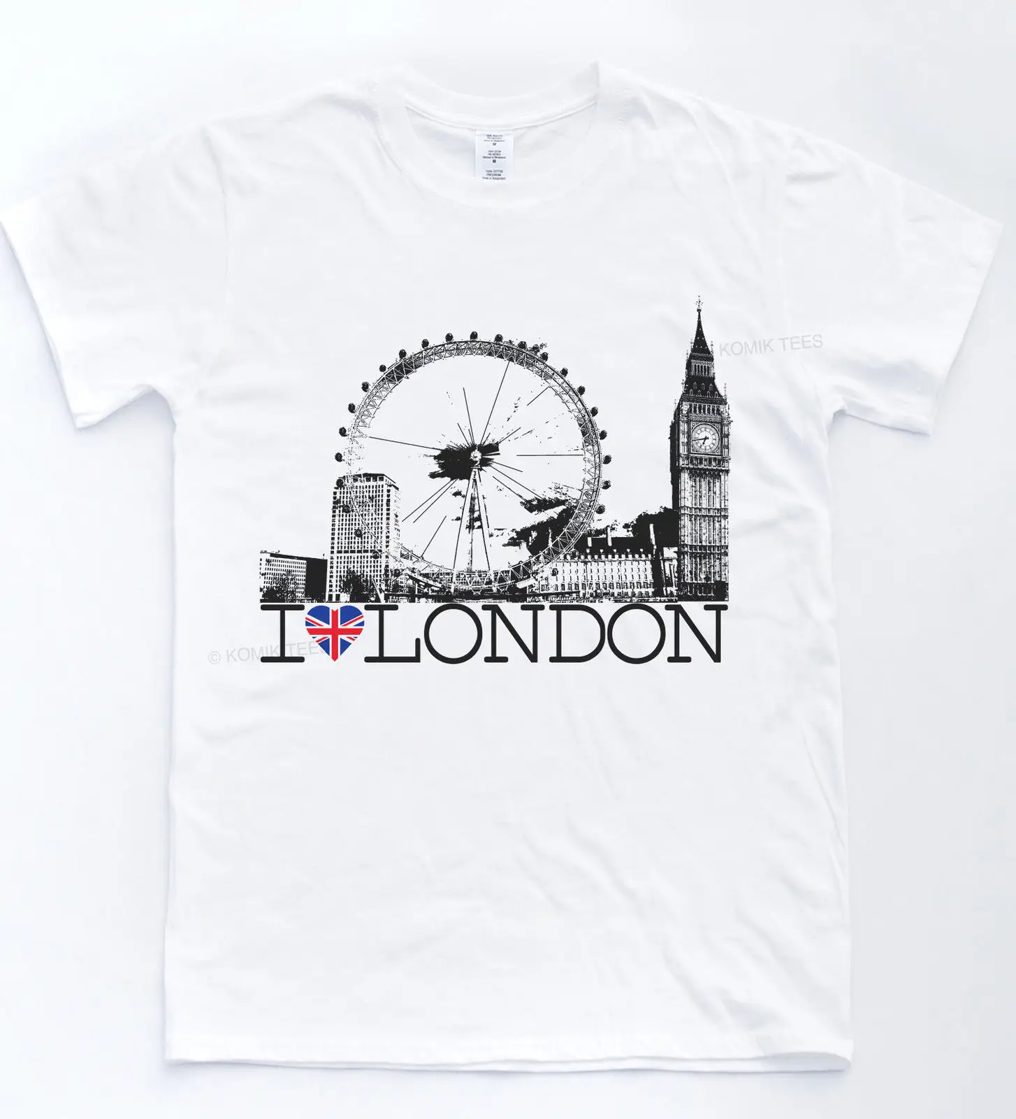 I Love London новая белая футболка. Мужская Женская дорожная известная городская все