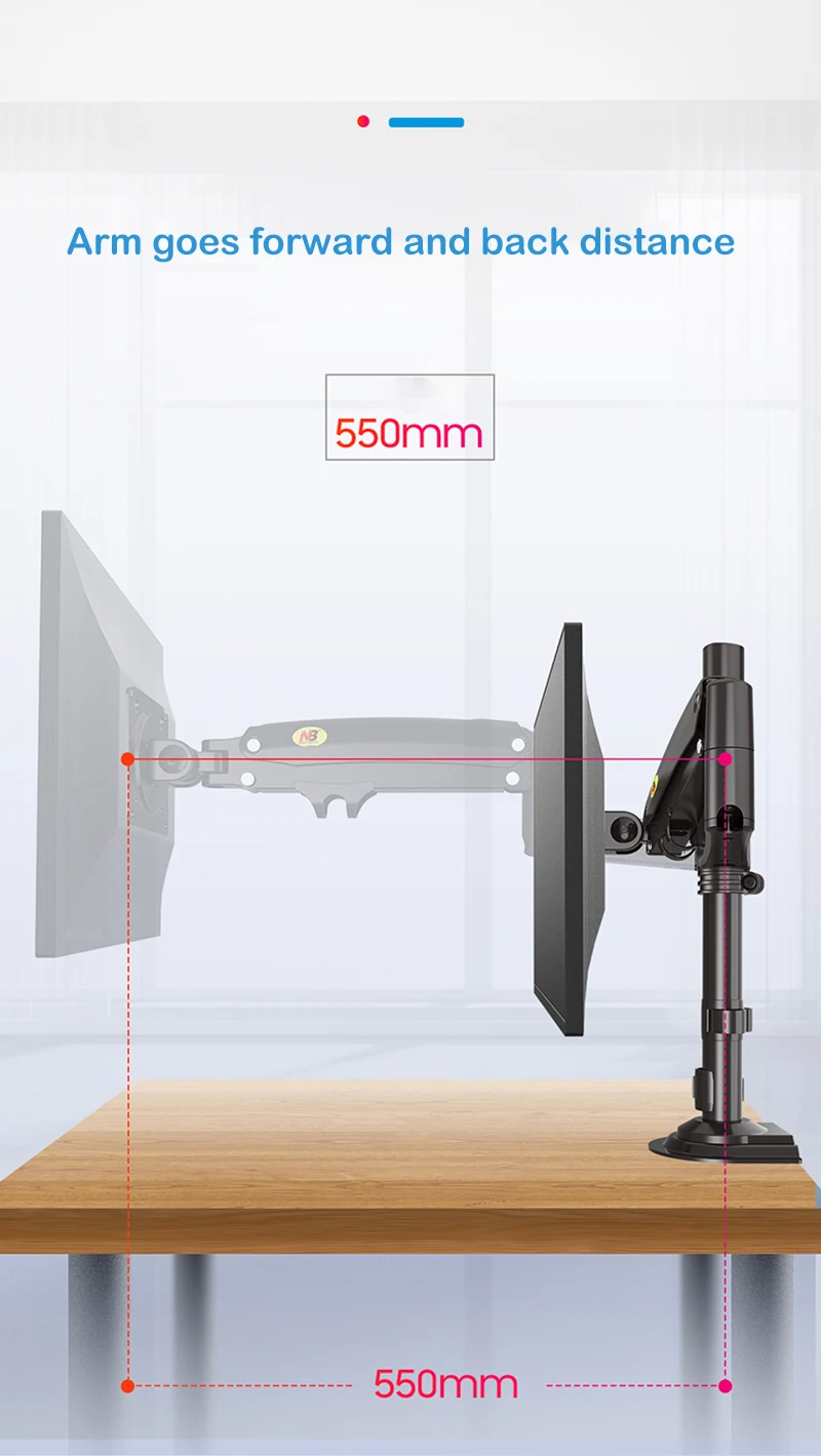 Кронштейн для ТВ NB H100 настольный эргономичный держатель ЖК светодиодный