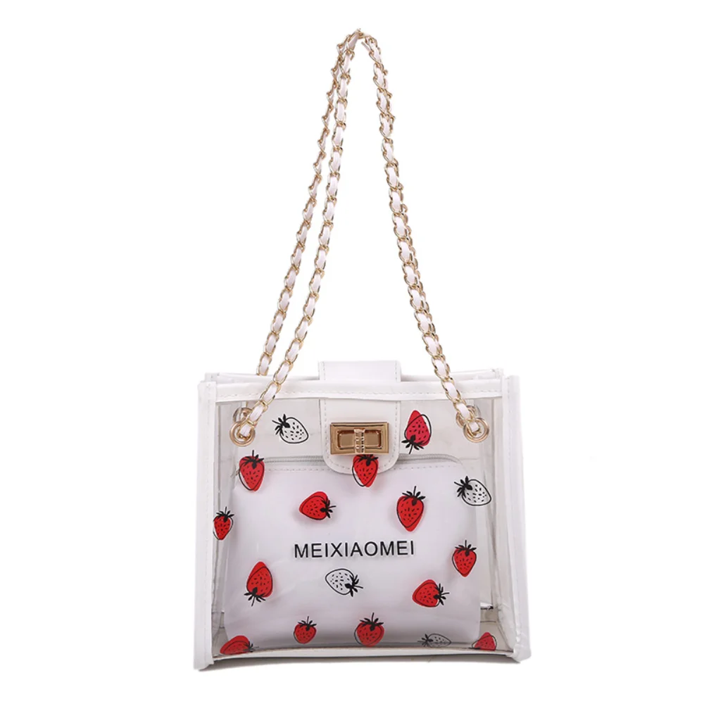 

Summer Chain Shoulder Bags for Women 2021 New Fashion Transparent Jelly Bag Mother and Son Bag cross-body chain bag