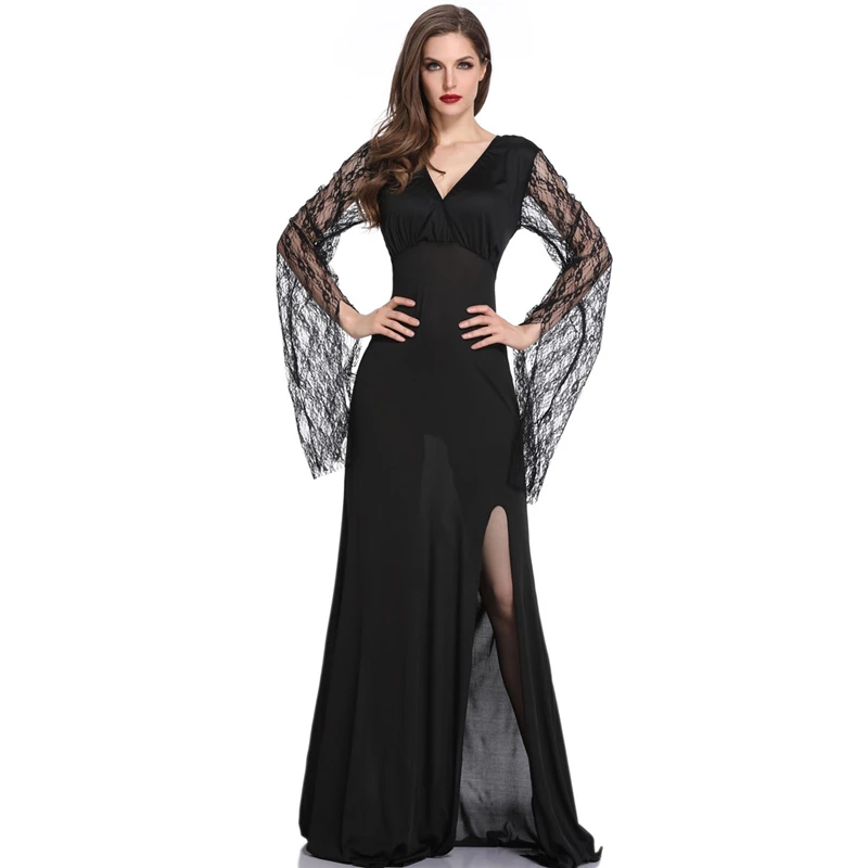 

Halloween Cosplay Lace Split Dress Vampire Count Adult Clothing Suit COS Apparel Prom Party Clothes Christmas Party