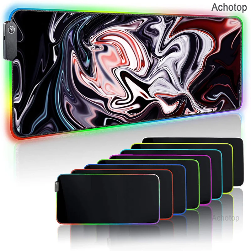 

Жидкий игровой коврик для мыши Strata, геймерский RGB коврик для мыши с подсветкой, Большой Аниме Коврик для мыши XXL для настольной клавиатуры, св...