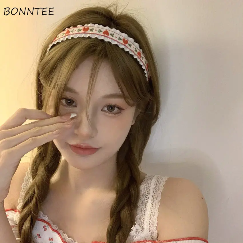 

Headbands Women Print Sweet Lovely Students Four Seasons All-match Korean Version Casual Trendy Mujer Headwear Popular New Chic
