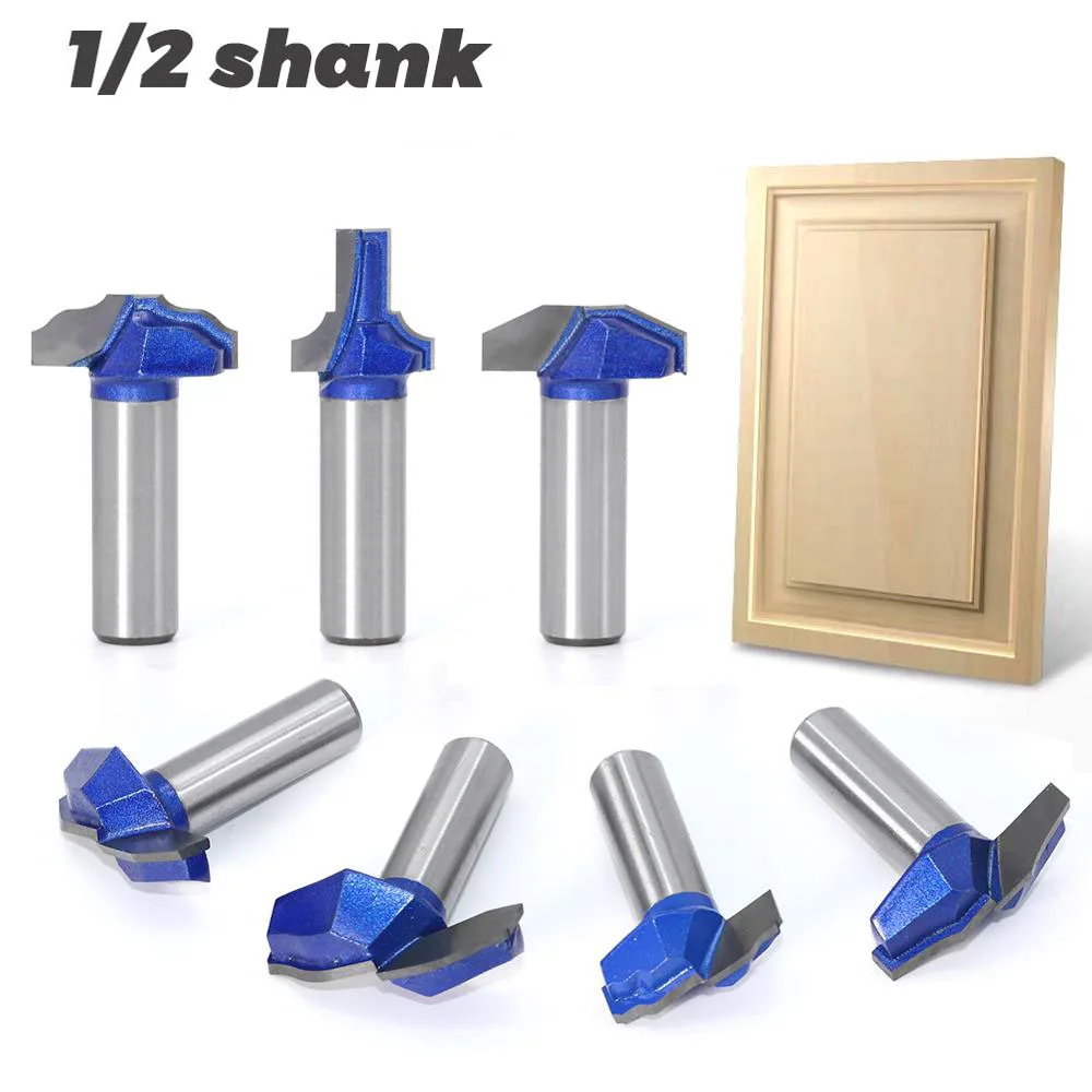 

1PC 1/2" 12.7MM Shank Milling Cutter Wood Carving Woodworking Door Frame Router Bits Wood Carbide Lassical Cabinet Bit Engraving