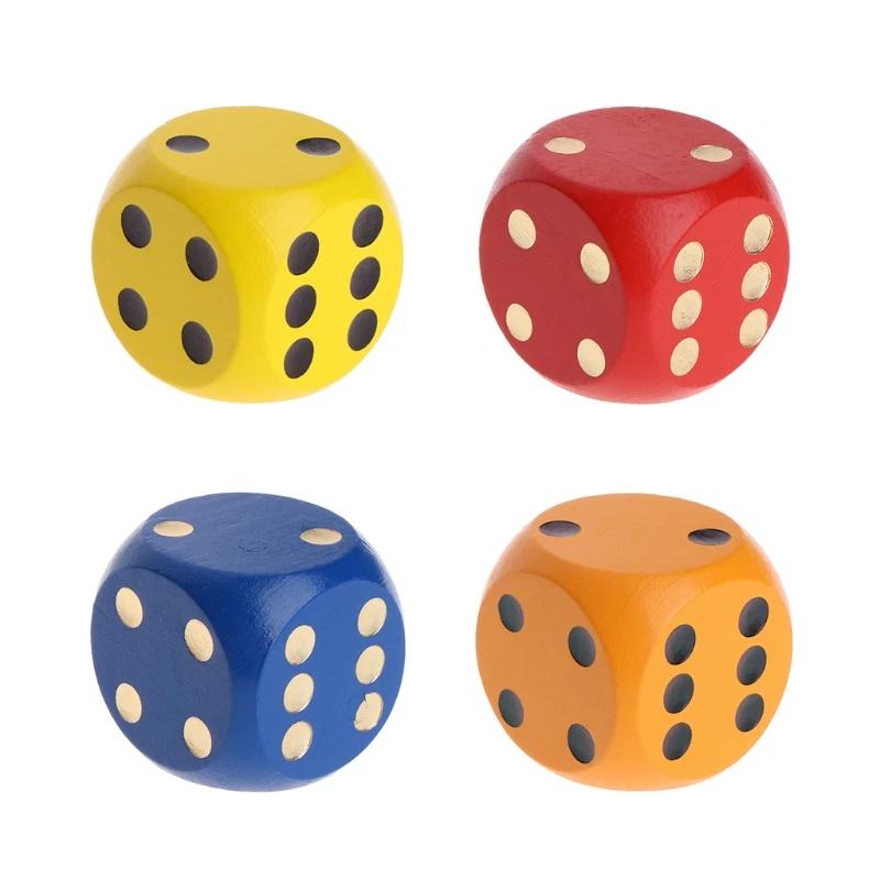 

Color Point Wood Dice 3cm 4cm Entertainment Party Family Game Kid Toys Education Dropshipping
