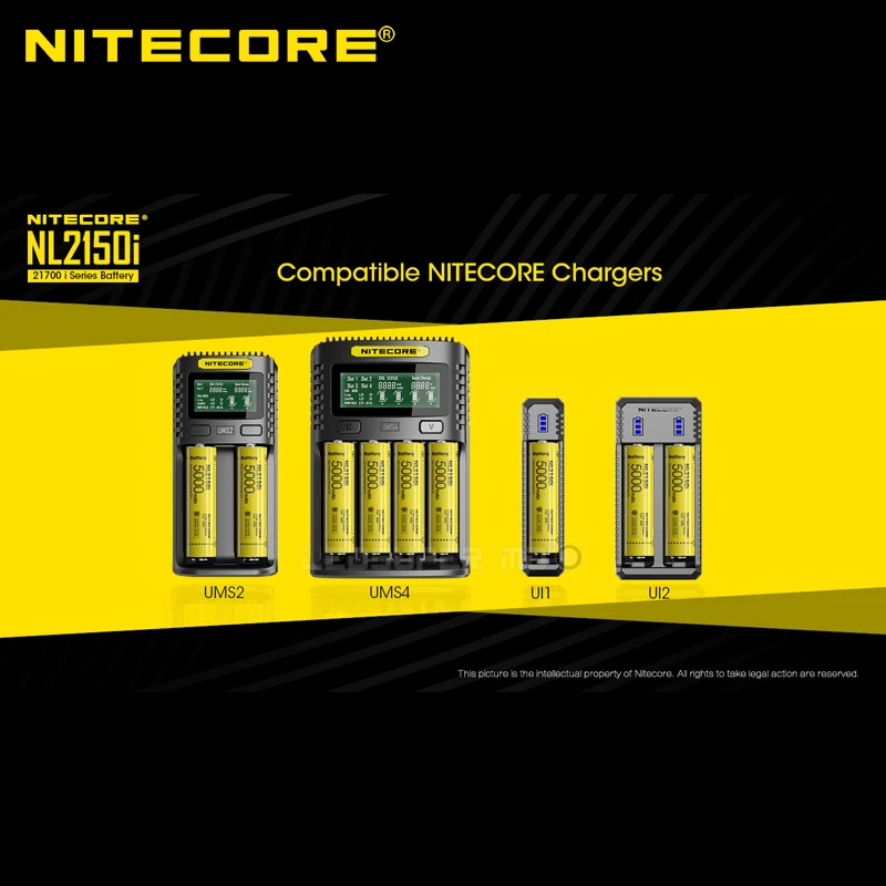 Литий ионный аккумулятор 8А NITECORE NL2150i 21700 5000 мАч|Портативные осветительные