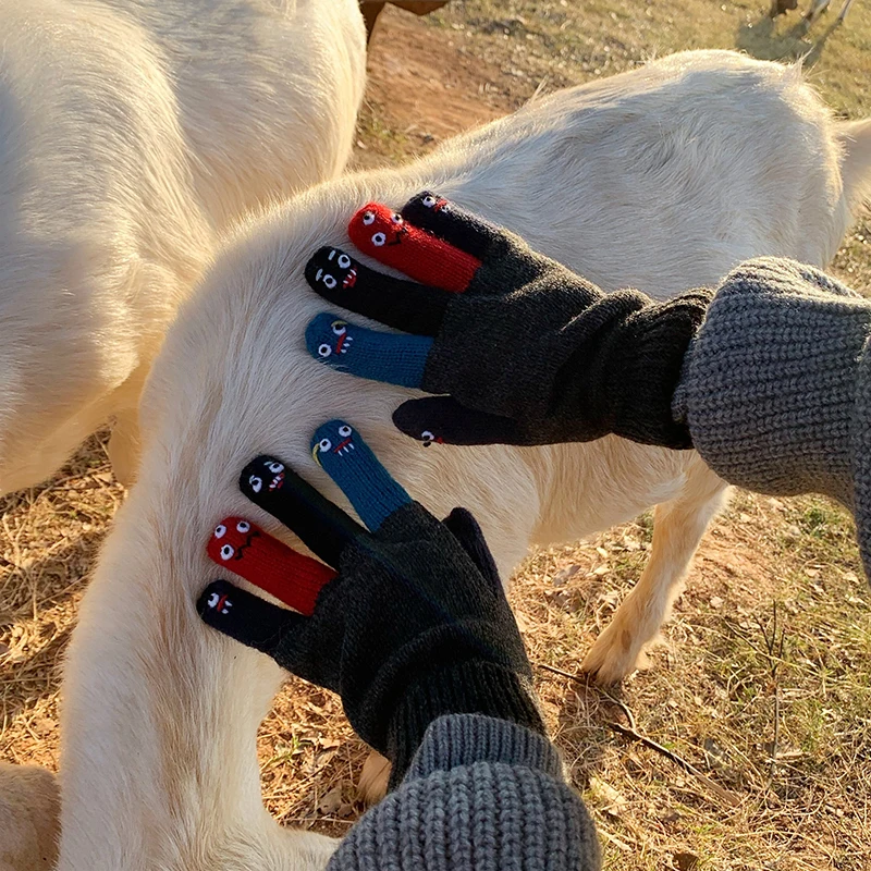 

[EAM] Women Pattern Colorful Keep Warm Gloves New Knitting Personality Fashion Tide All-match 2019 Autumn Winter 1DD2547