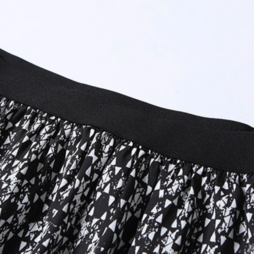 

Western Skirts Fashion All-match Printed Pleated A-Line High Waist Spring Autumn Falbala Patchwork Skirt Clearance Sale