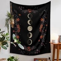 psychedelic moon flower tapestry bohemia wall hanging window curtain canvas on the wall room decoration background cloth