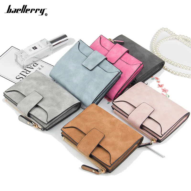 

New Leather Women Wallet Hasp Small and Slim Coin Pocket Purse Women Wallets Cards Holders Luxury Brand Wallets Designer Purse