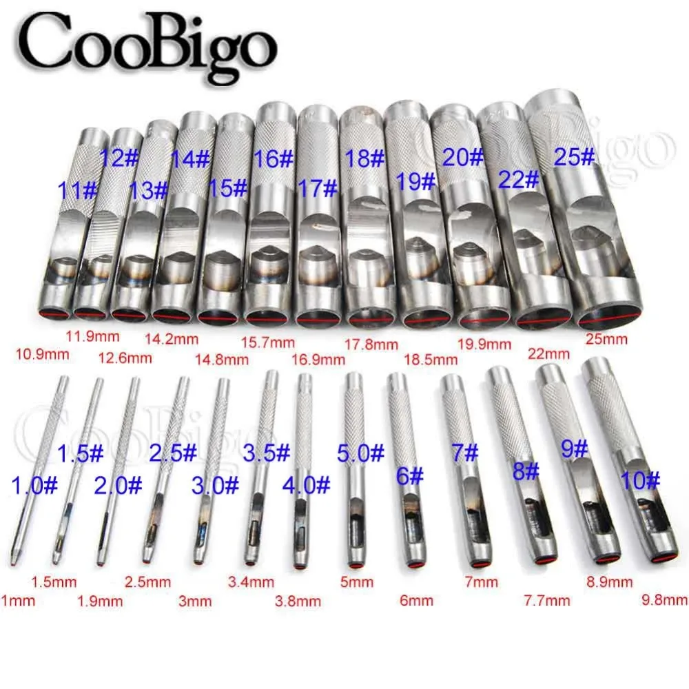 1 шт 25 Размеры Полые удары металлический удар инструменты кожа ремесло набор