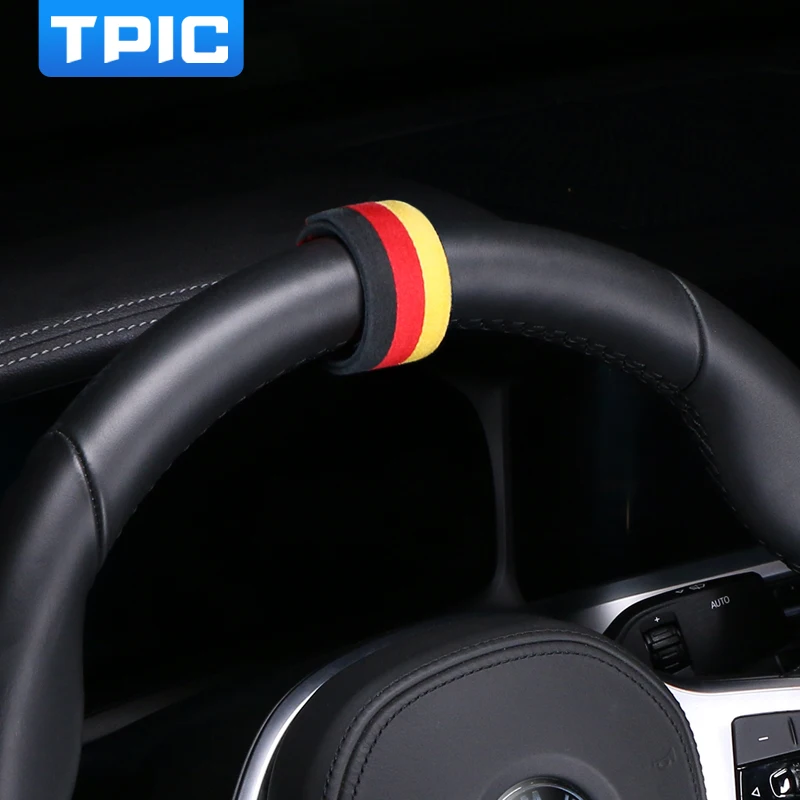 TPIC Алькантара решетчатая полоса отделка рулевого колеса обратно к стандартной