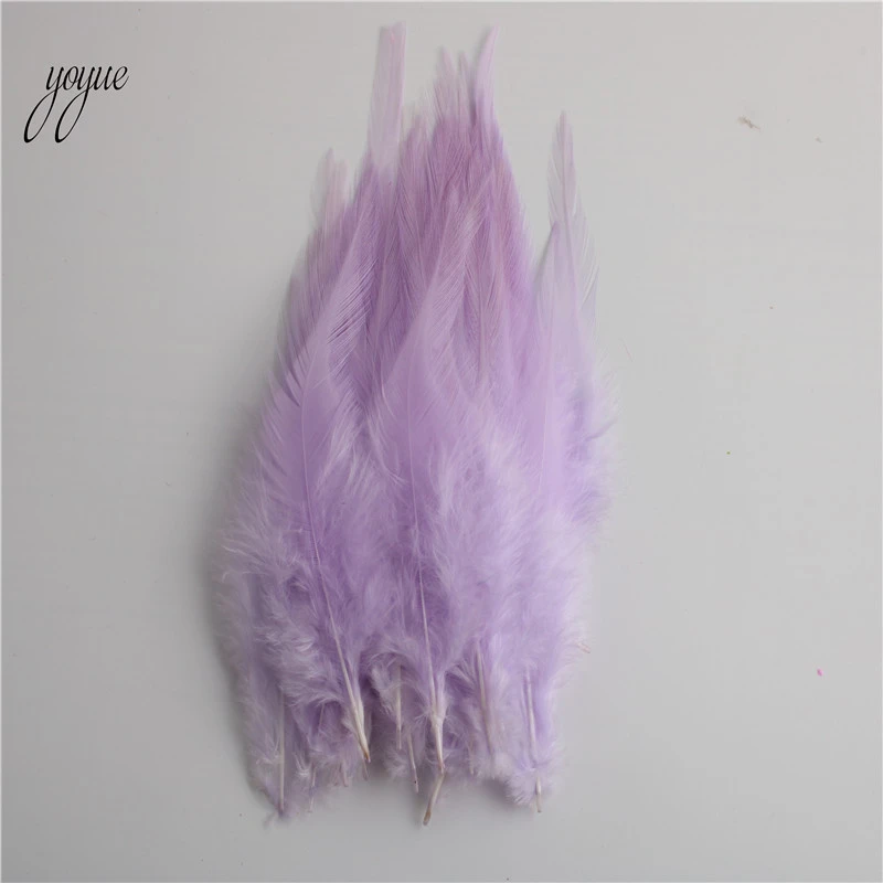 Light purple YOYUE 100 шт/партия красивое куриное перо 10-15 см/4-6 дюймов петушиные перья для рукоделия DIY Ювелирные изделия Аксессуары Плюмы - Цвет: Light purple