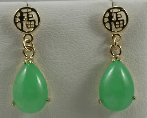 + 2 варианта опт высокое качество тонкая 13*18 мм зеленый нефрит КАПЛЕВИДНАЯ 18 к