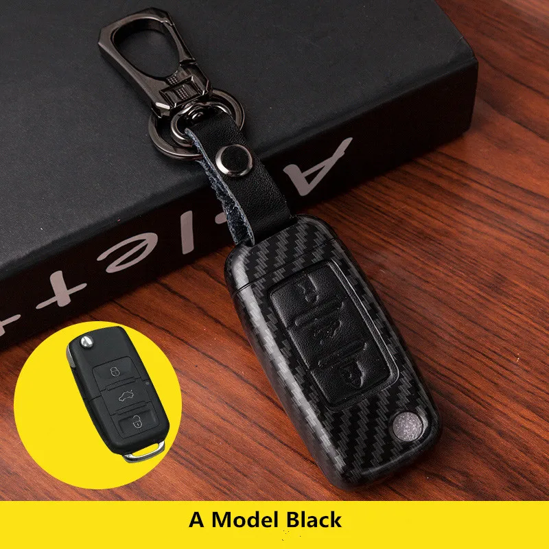 Чехол для автомобильного ключа из углеродного волокна 100% кожа чехол Volkswagen Vw Jetta Mk6