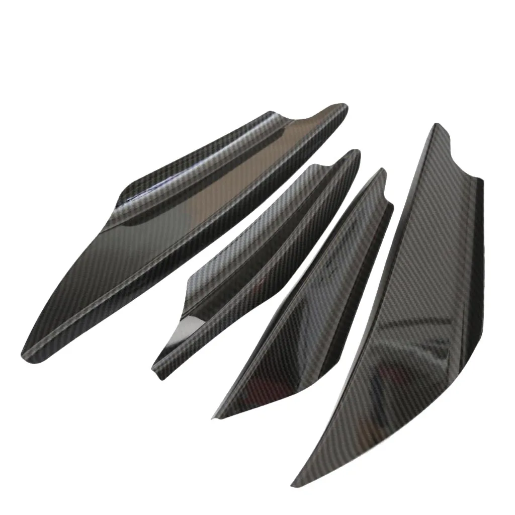 

4 шт углеродное волокно переднего бампера губы разветвитель ребра канавки кузова ремонт отделка