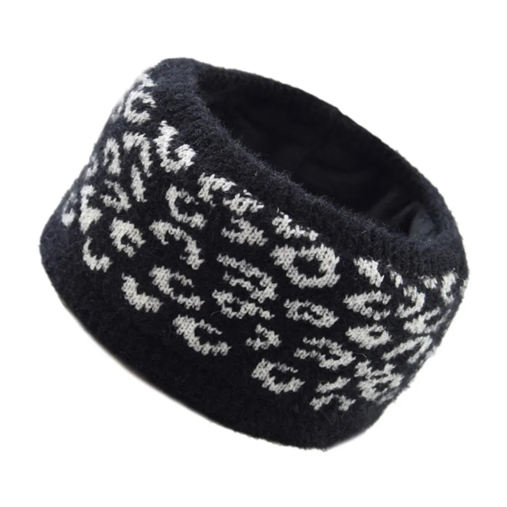 Женские леопардовые утолщенные аксессуары для волос женщин вязаная шерстяная