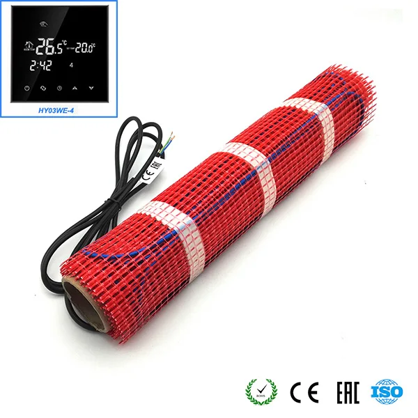 With HY03WE-4 Minco Heat 20 м x 50 см электрическая напольная плитка с подогревом, Wi-Fi термостат для подогрева пола теплая подстилка - Цвет: With HY03WE-4