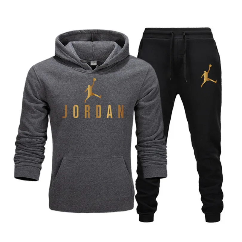 

2021 men's autumn and winter two-piece hoodie + sweatpants top basketball sportswear suit sportswear suit