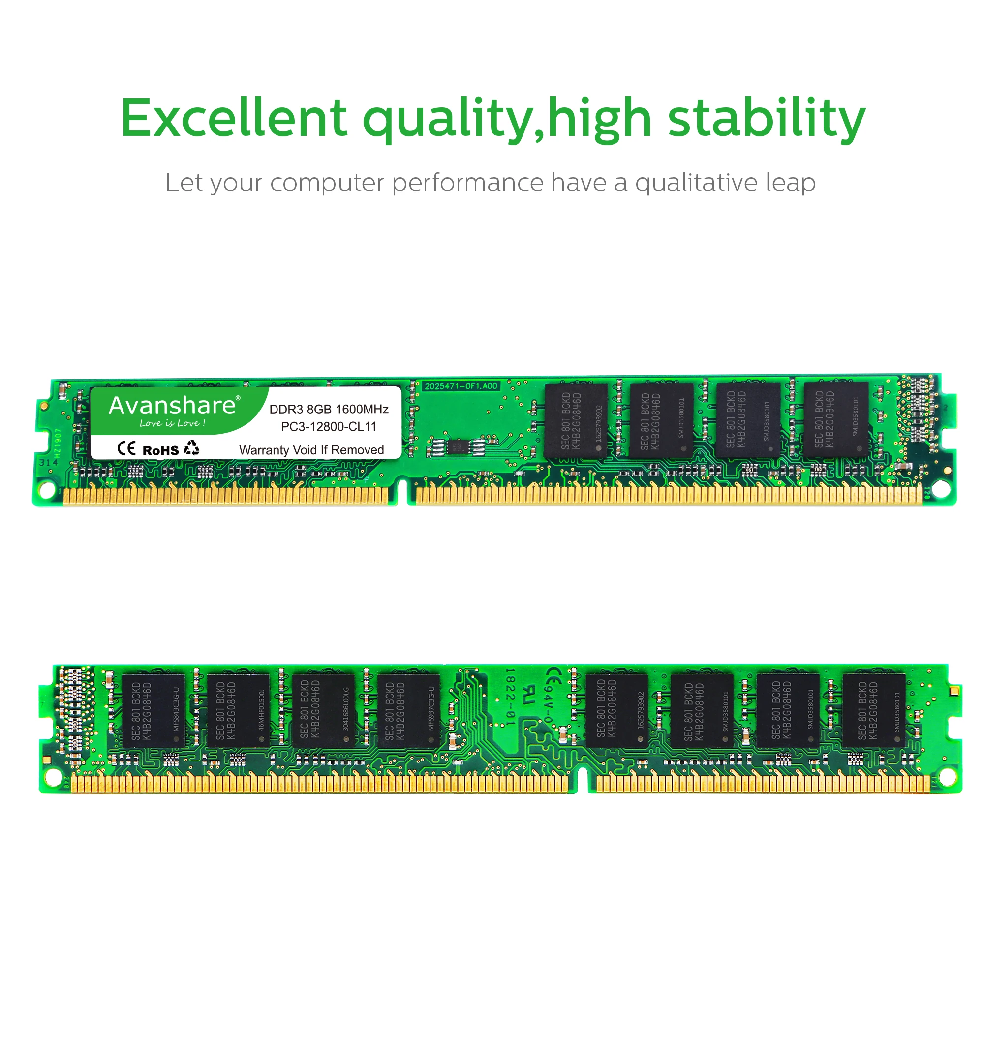 Оперативная память Avanshare DDR3 4 ГБ/8 ГБ 1333 МГц/1600 МГц и 2 Гб 1333 МГц для настольных ПК 240pin 1,5 в DIMM Intel/AMD