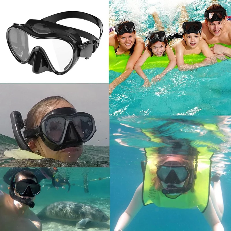 Маска для подводного плавания с защитой от запотевания и пропусканием на 180