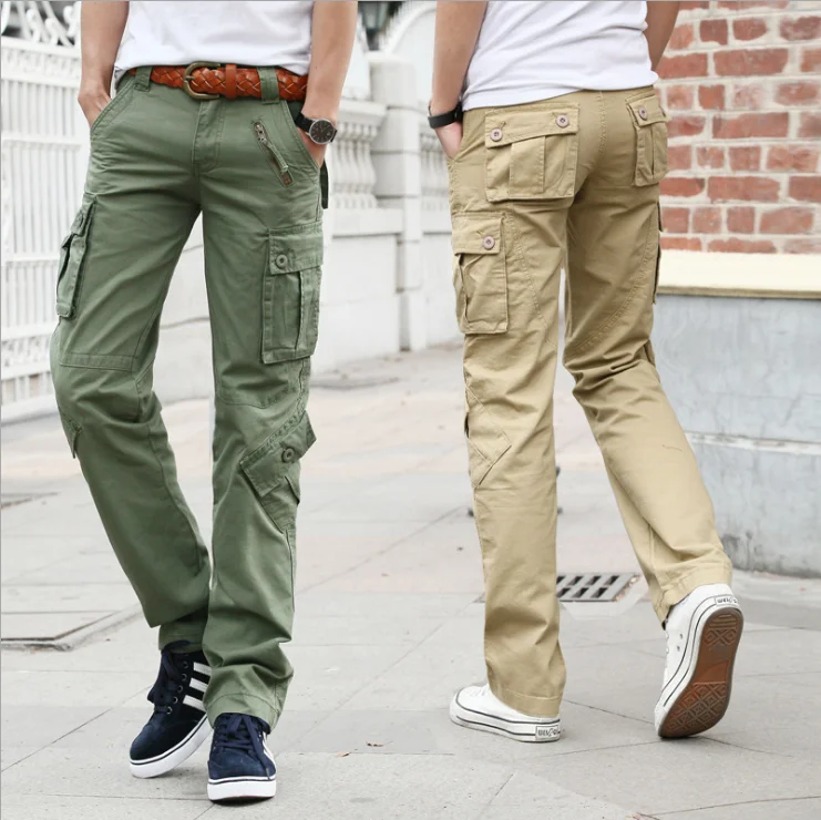 2020 Military Style Men's Cargo Pants New Casual Multi Pockets Tactical Autumn Cotton Army Trousers Men 8 | Мужская одежда