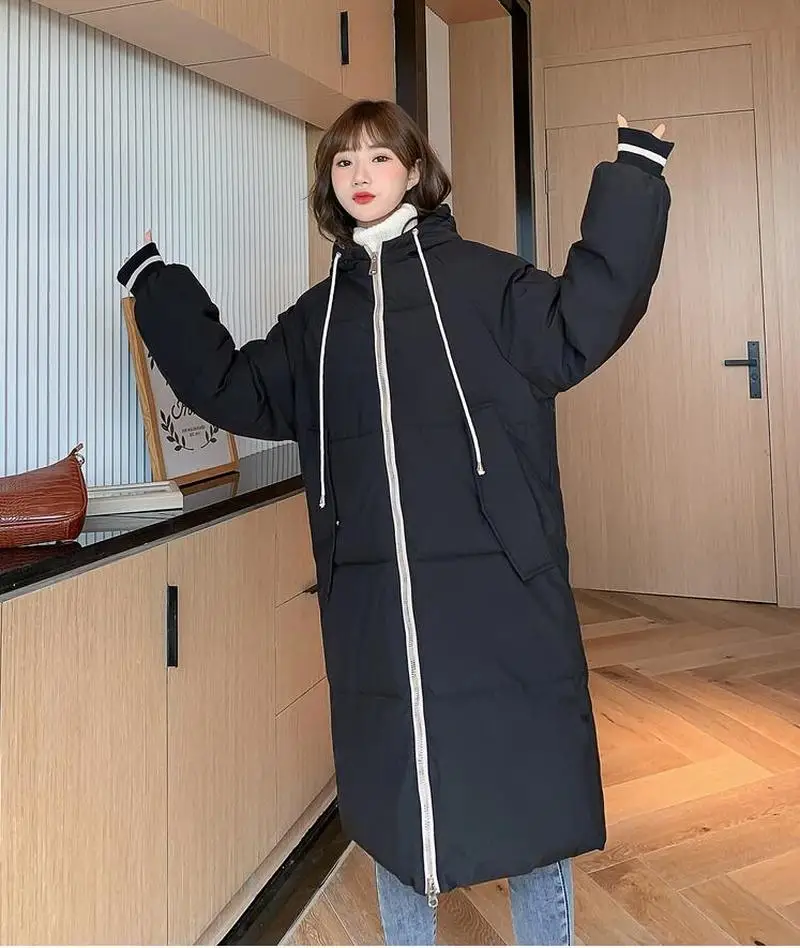 2020 Long Winter Coat Women Hooded Down Parka Ladies New Warm Winter Jacket Women Loose Big Fur Collar Jacket Coat CL757