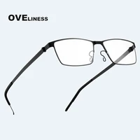 male titanium glasses frame men optical eyeglasses transparent myopia prescription clear glasses metal full screwless eyewear