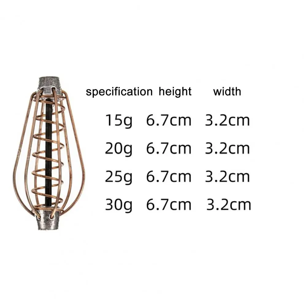 

Fishing Lure Cage Portable Anti-corrosion Copper Fishing Bait Basket with Line Hooks for Fishing Spring-loaded nester