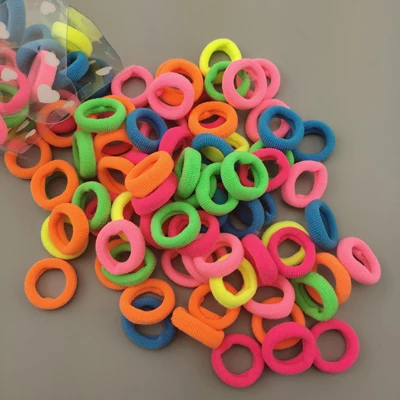 Solid Color 100 шт./упак. карамельных цветов 3 см нейлоновые волосы полосатые дети резинки для девочек эластичные повязки на голову Детские аксессуары для волос резинка для волос - Цвет: Solid Color